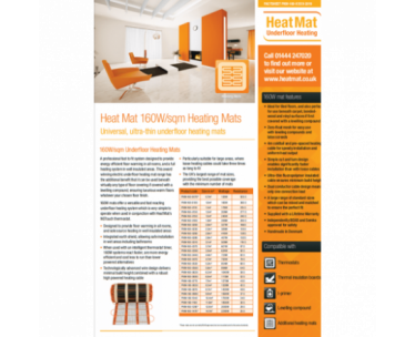 Underfloor Heating Mat 160W 9.8M2