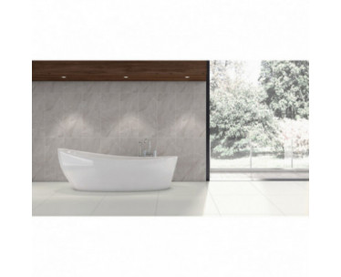 Travertino 25x60 Light Grey Gloss