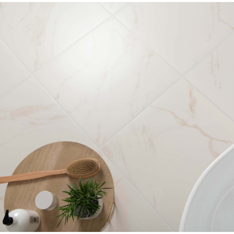 Carrara Gold Matt Marble Effect Porcelain Floor Tile