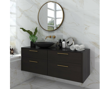 Carrara Gold Gloss Marble Effect Vitrified Ceramic Wall and Floor Tile