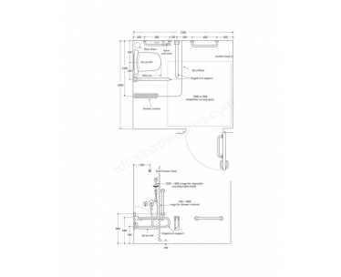 Armitage Shanks CONTOUR 21 Unisex Shower Pack with White Rails (No Basin) White