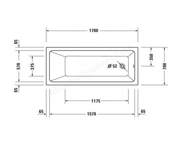 Duravit No.1 1700x700mm Bathtub - White