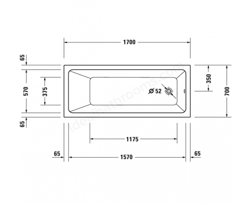 Duravit No.1 1700x700mm Bathtub - White