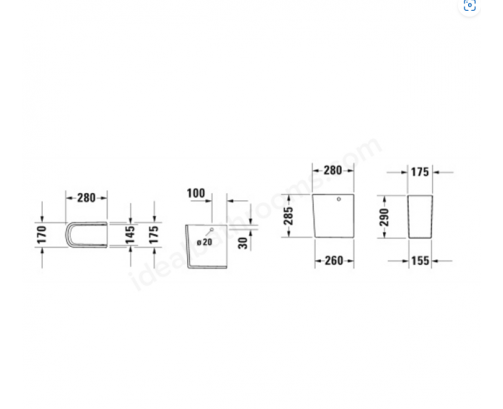 Duravit No.1 Semi Pedestal White High Gloss 175x290x280mm