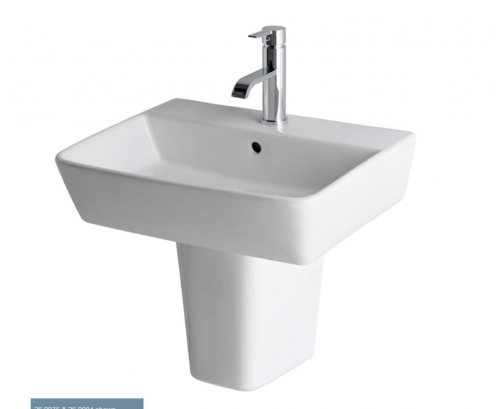 Bijou 55cm x 43cm 2 Tap Hole Ceramic Basin - White