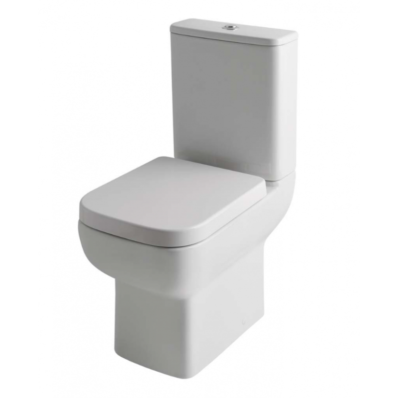 Bijou Comfort Height Close Coupled Rimless WC Pan with Fixings - White