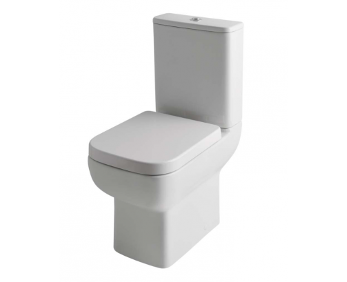 Bijou Comfort Height Close Coupled Rimless WC Pan with Fixings - White