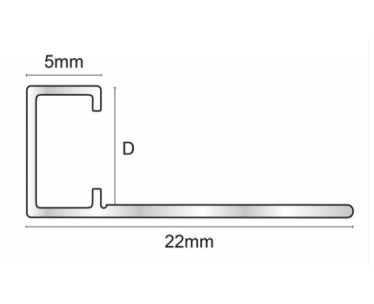 Genesis Aluminium Slim Square Edge Trim - (10 mm D)