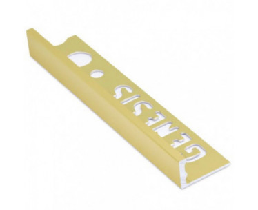 Genesis Aluminium Straight Edge Trim (10mm D) (Bright Brass)