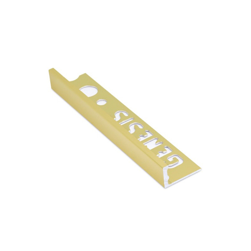 Genesis Aluminium Straight Edge Trim (10mm D) (Bright Brass)