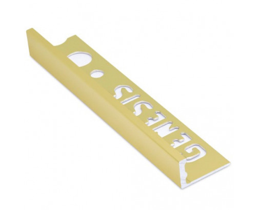 Genesis Aluminium Straight Edge Trim (10mm D) (Bright Brass)