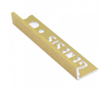 Genesis Aluminium Straight Edge Trim (10mm D) (Brushed Brass)