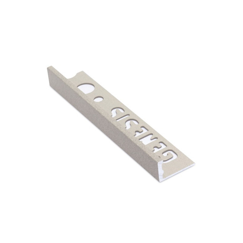 Genesis Aluminium Straight Edge Trim (10mm D) (Bath Stone)