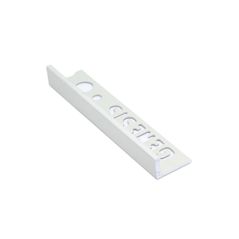 Genesis Aluminium Straight Edge Trim (12mm D) (Matt White)