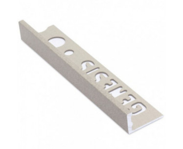 Genesis Aluminium Straight Edge Trim (12mm D) (Bath Stone)