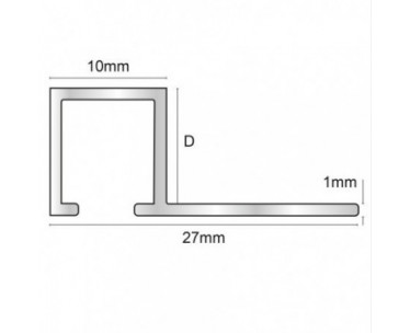 Genesis Aluminium Square Trim (10x8 mm) (Brushed Effect)