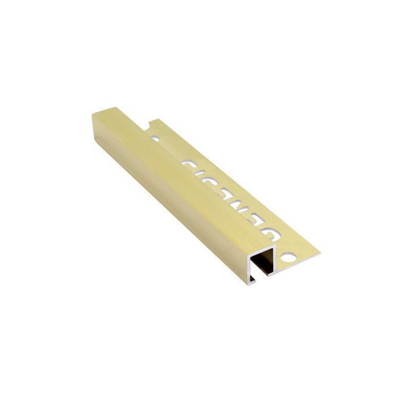 Genesis Aluminium Square Trim (10x10 mm) (Brushed Brass)