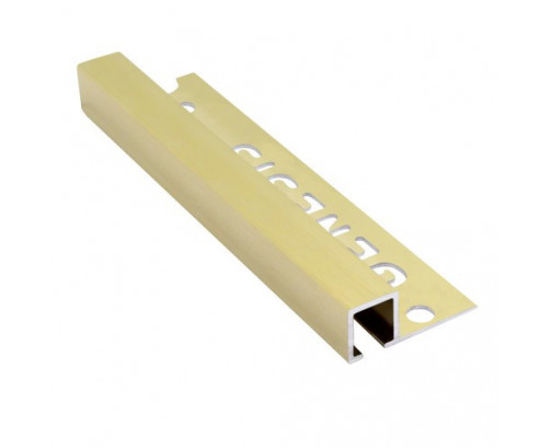 Genesis Aluminium Square Trim (10x10 mm) (Brushed Brass)