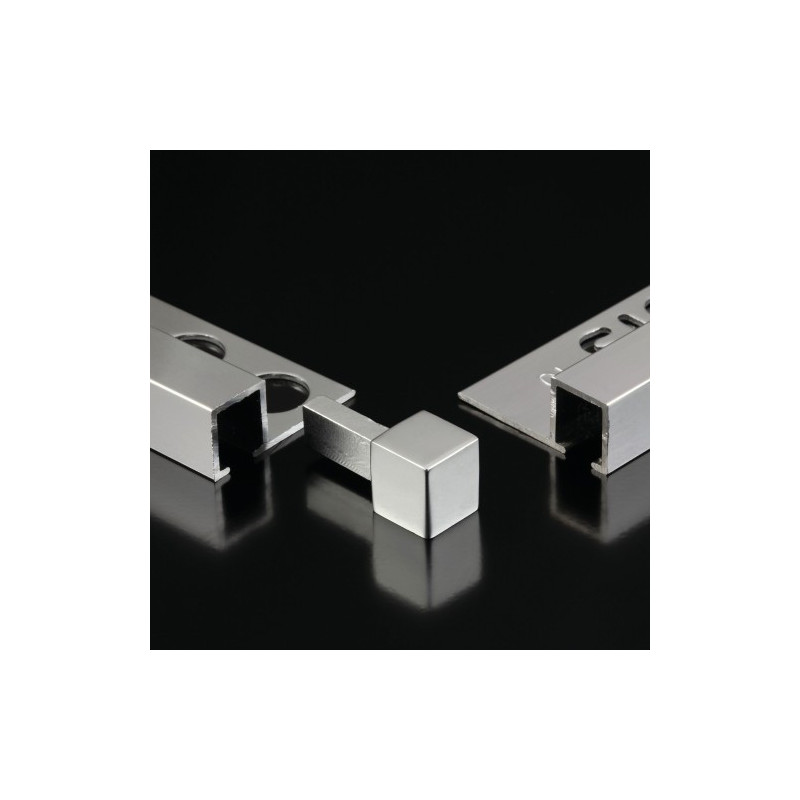 Genesis Aluminium Square EDP Corner Pieces (Matt Silver) (8mm)