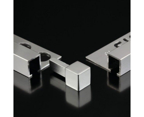 Genesis Aluminium Square EDP Corner Pieces (Matt Silver) (8mm)