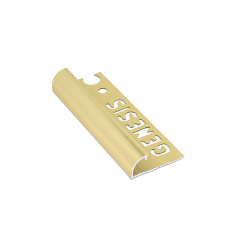 Genesis EAQ Aluminium Quadrant Trim (10 mm) (2.5 m) (Bright Brass)