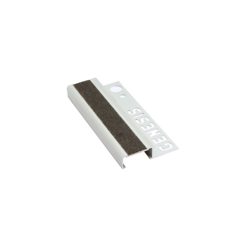 Genesis NLC Aluminium Tile-In with Carbide Insert (10mm D) (2.6 m) (Matt Silver)