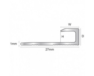 Genesis TVE037 Aluminium U Profile (6x5.6 mm) (2.7 m)