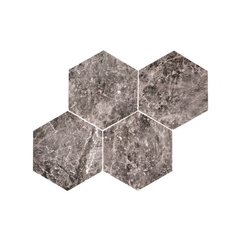 Silver Moon Hexagon Polished (one side 10cm)