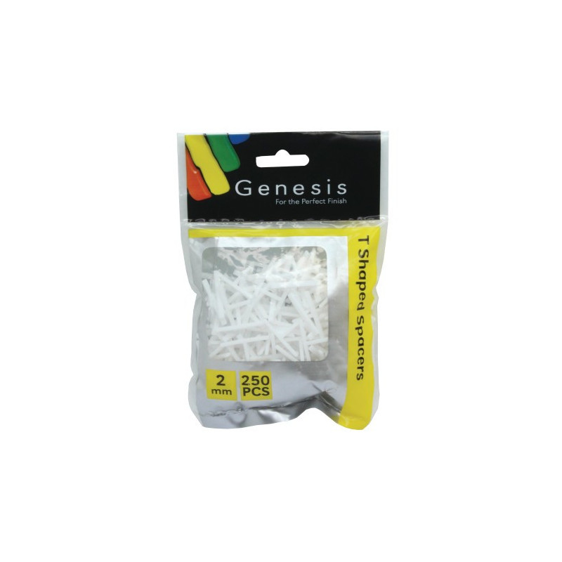 Genesis Traditional Spacers - 2mm T Shape (250 per bag)