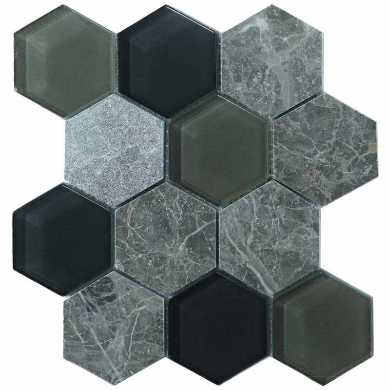 Hex Mosaic 23.1x26.7 Grey Matt