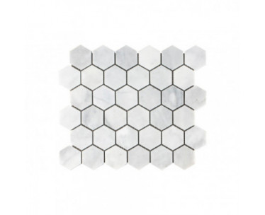 Carrara White Hexagon Polished (one side 10cm)