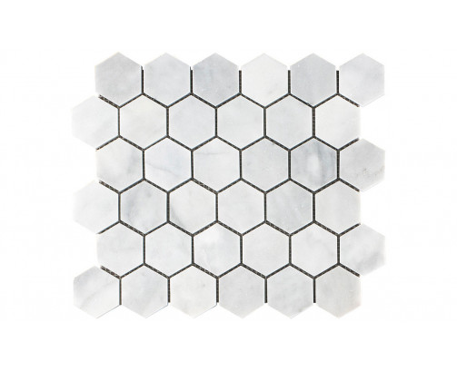 Carrara White Hexagon Polished (one side 10cm)