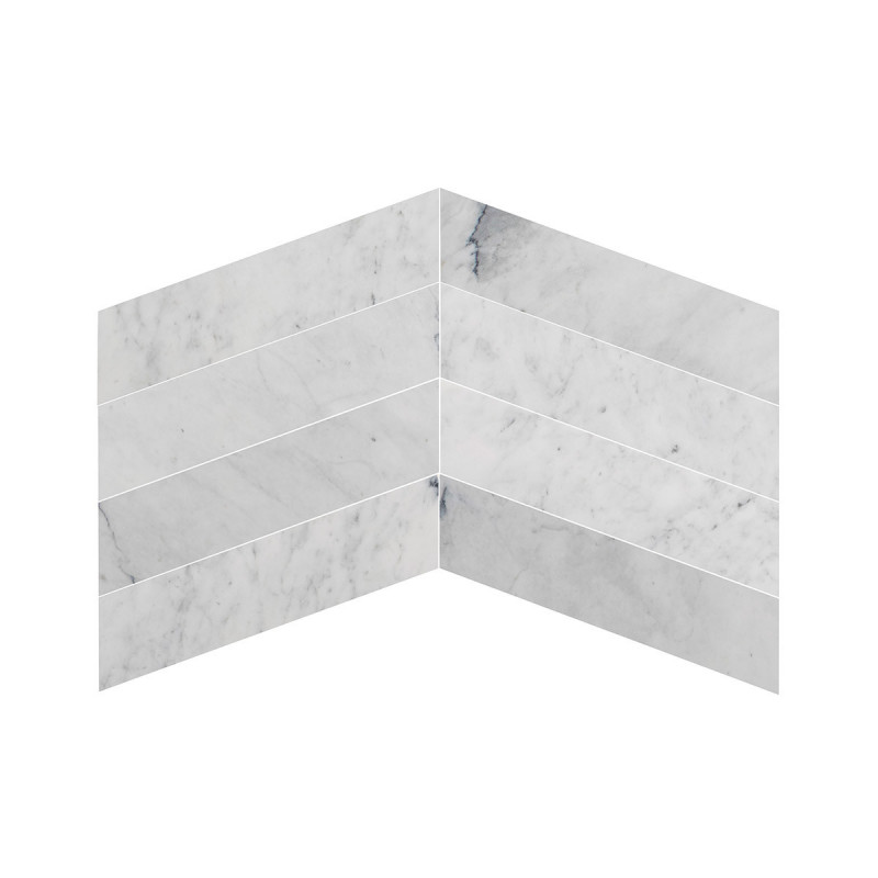 Carrara White Chevron Polished 150x610x13