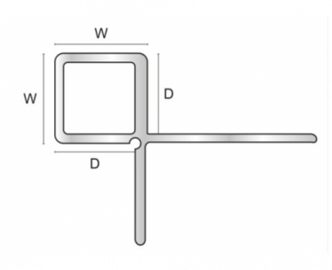 Genesis Aluminium Slim Trim Square - (11 x 10 mm D)