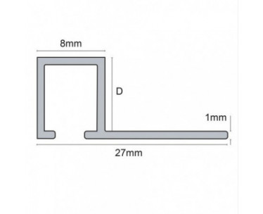 Genesis Aluminium Dividing Strip TPP (8x10 mm D) (White)