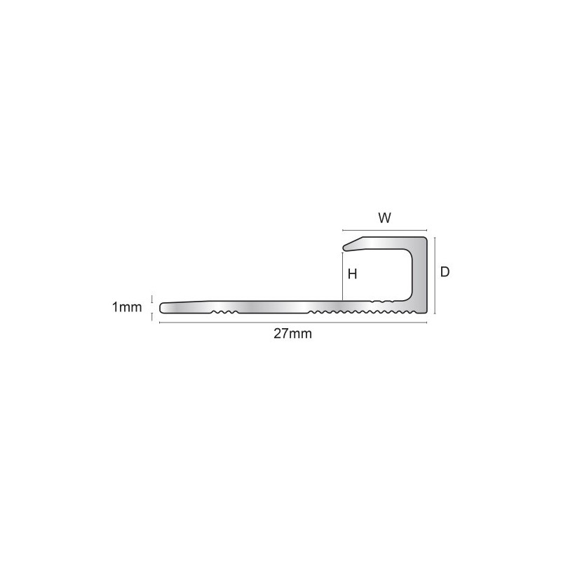 Genesis TVE037 Aluminium U Profile (6x5.6 mm) (2.7 m)