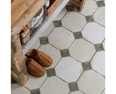 Octagon Effect Vintage Tiles - Olive