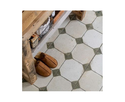 Octagon Effect Vintage Tiles - Olive