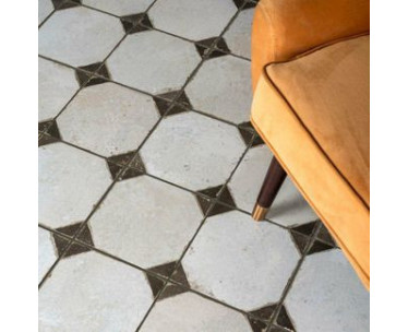 Octagon Effect Vintage Tiles - Charcoal