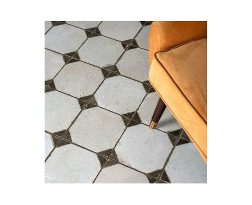 Octagon Effect Vintage Tiles - Charcoal